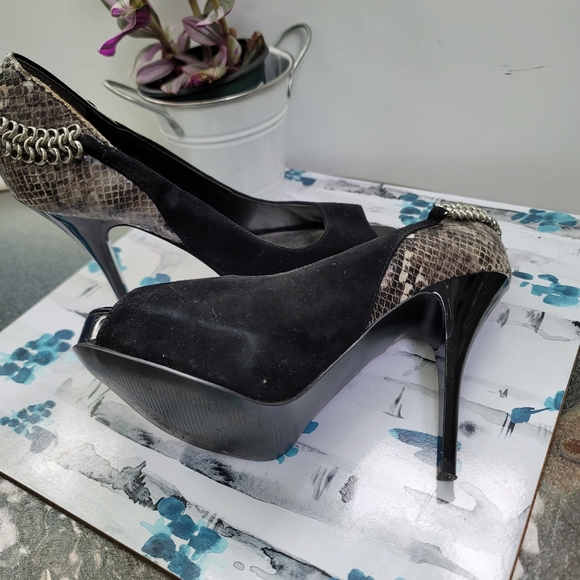 Guess Suede & Snake Print Heels - Picture 6 of 7